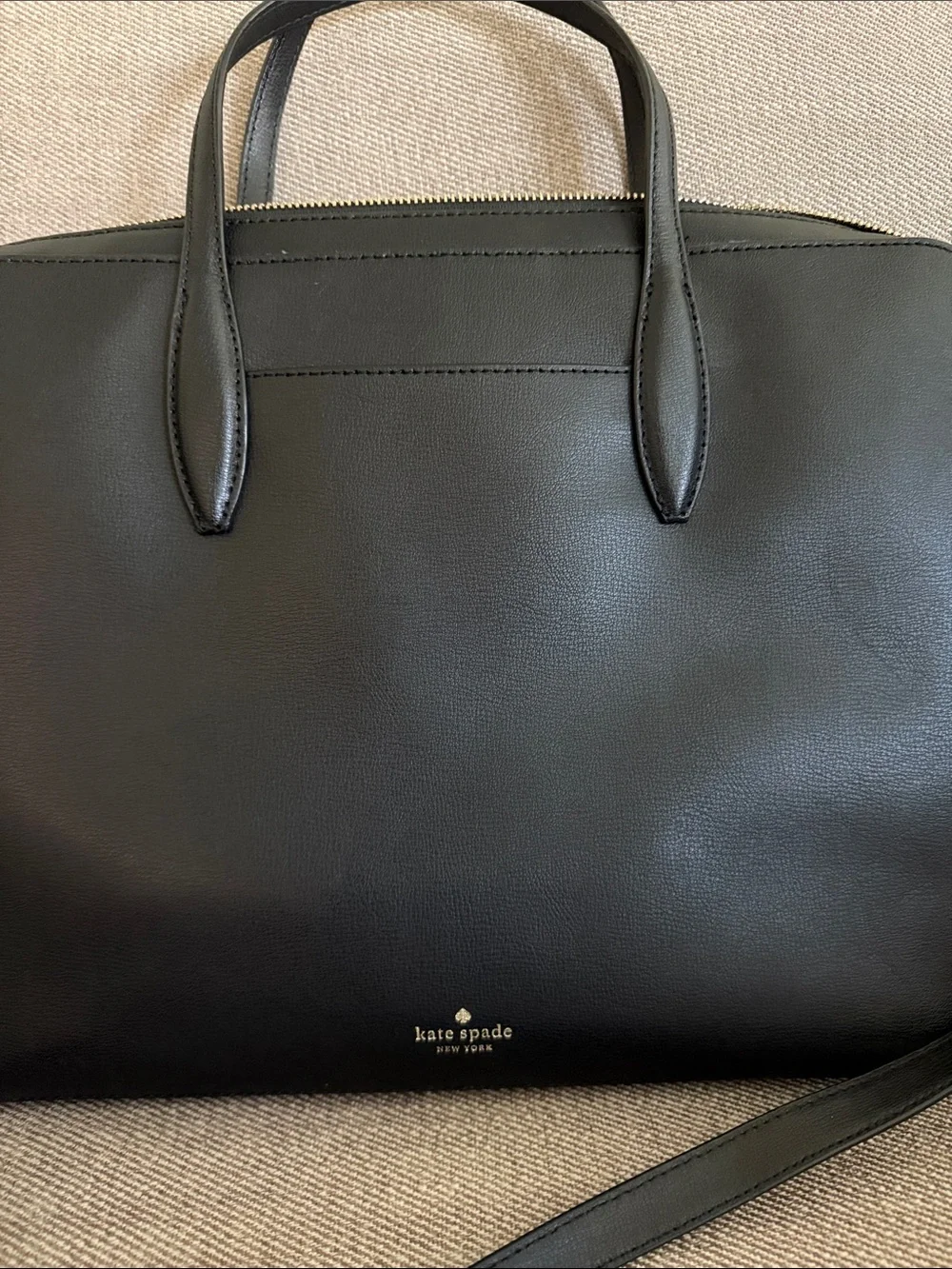 Kate Spade Adel Black Leather Laptop Bag Crossbody – Excellent Condition